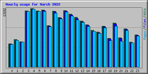 Hourly usage for March 2022