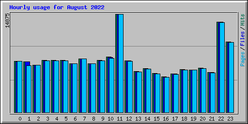 Hourly usage for August 2022